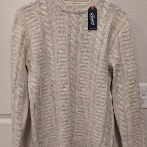 Grayers Cable Knit Crewneck Sweater - Antique White